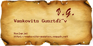 Vaskovits Gusztáv névjegykártya