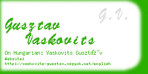 gusztav vaskovits business card